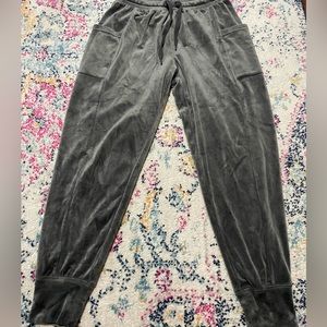 Aerie Silver Velour Tracksuit